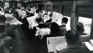 newspapers on a train 2